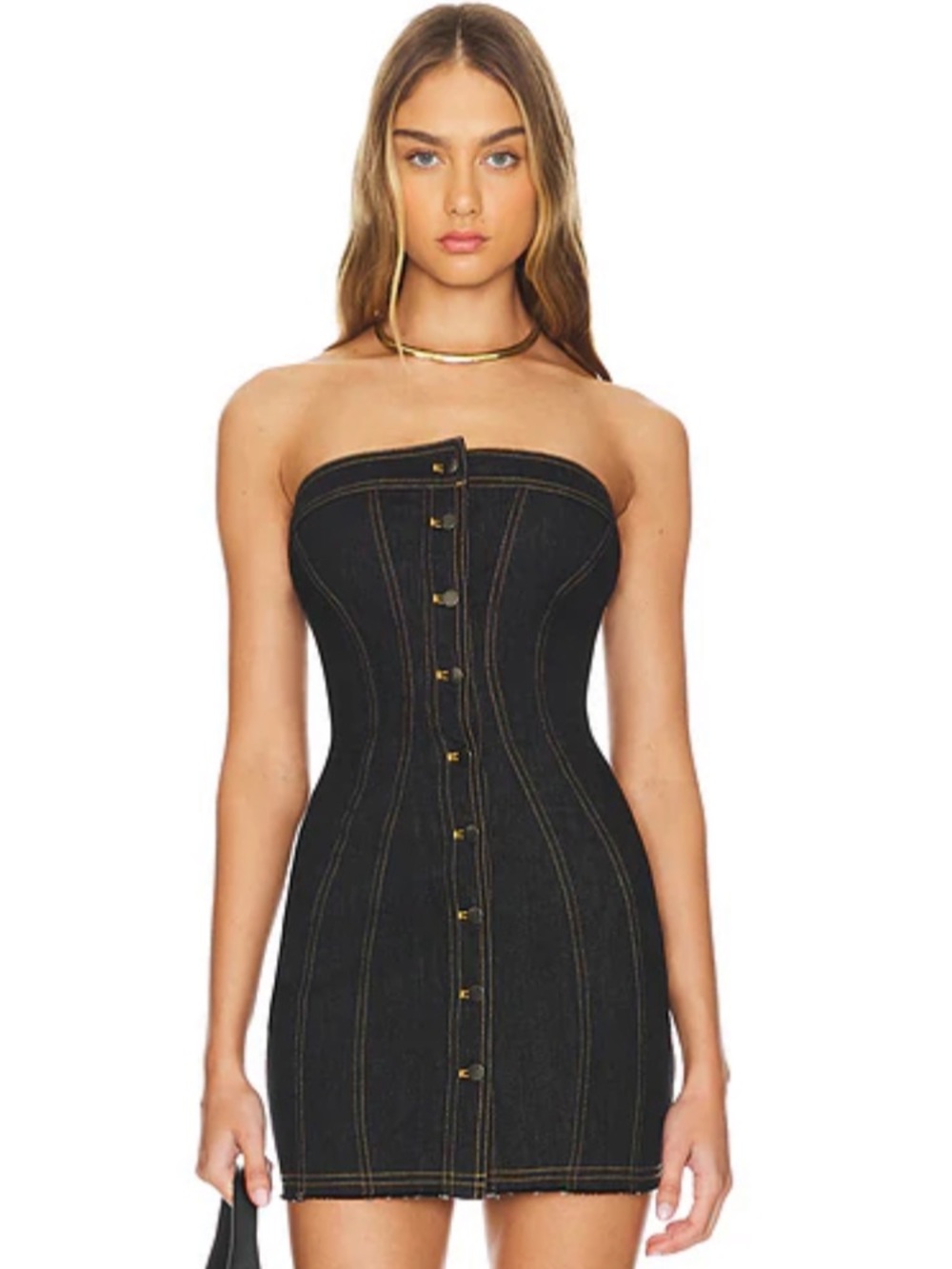 OW Collection Dana Mini Dress in Dark
Wash size Small